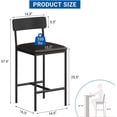 thumbnail image 2 of Bingirl Set of 2 Bar Stools - PU Upholstered Counter Height Bar Stools with Footrest and Back for Kitchen Island, Apartment, or Counter Bar - Easy to Assemble - Black, 2 of 6