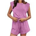 thumbnail image 1 of Penkiiy Womens 2024 Rompers Open Back Jumpsuits Onesie One Piece Sweatsuit Outfits with Pockets 2XL Pink, 1 of 9