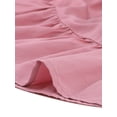 thumbnail image 5 of Unique Bargains Robe pour Femme à Encolure Carrée, Pastel, Unie, à Volants, Manches Courtes, au-Dessus du Genou, à Étages, Rose G, 5 of 5