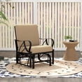 thumbnail image 2 of Gymax Patio Glider Chair Outdoor Metal Glider w/ Seat & Back Cushions Backyard Poolside, 2 of 6