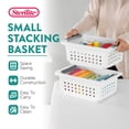 thumbnail image 3 of Sterilite Small Stacking Storage Basket with Comfort Grip Handles, 8 Pack, 3 of 7
