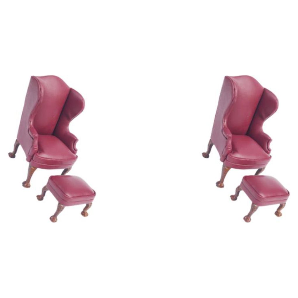 Baohd Stylish Realistic 112 Scale Armchair Sofa Furniture Red Single Sofa 2Set