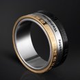 thumbnail image 2 of Stainless Steel Rotating Ring Roman men ring Numerals Three Colors Year Month Day Calendar Men Jewelry, 2 of 7