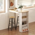 thumbnail image 2 of HOMCOM Bar Table Counter Height Dining Table with 3 Shelves, White, 2 of 10