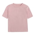 thumbnail image 1 of BYHONG T-Shirts à Manches Courtes Basiques Unis pour Tout-Petits Garçons Filles, Col Rond, Vêtements Décontractés pour Enfants, Tunique Col Rond Rose 90, 1 of 3