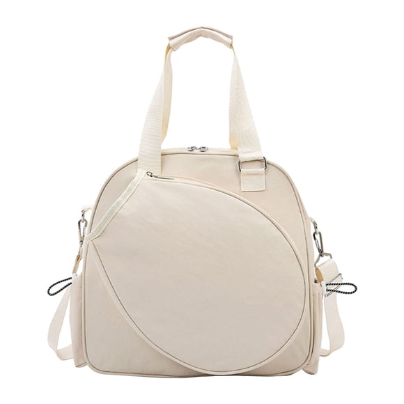 jinwen Sac de Raquette de Badminton, Sac à Main de Sport pour Femmes Léger, Élégant, Sac à Dos Portable avec Bandoulière Sac de Tennis d'Extérieur Blanc