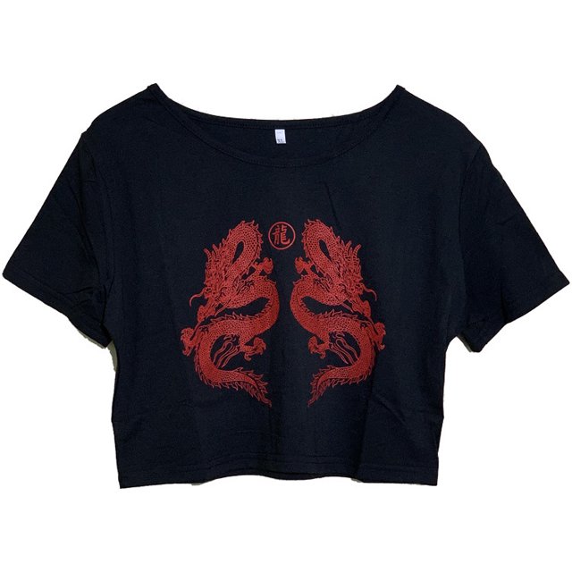 Women's Crewneck Printed T Shirt Cool Tight Short Sleeve Top