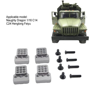 mmirethe Metal RC Car Upgrade Shock Mount Lift Kit For WPL 1/16 C14 C24 RC Car Metal Shock Tower Bracket Kits RC Car Metal Shock silver