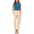 thumbnail image 2 of INSPIRE CHIC Women's Sleeveless Blouse Ruffled Pleated Wear-to-Work Chic Blouse L Peacock Blue, 2 of 6