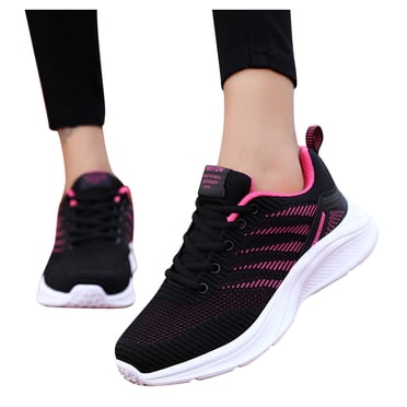 CAICJ98 Chaussures de Course pour Femmes Chaussures de Tennis et de Marche pour Femmes Respirantes en Mousse à Mémoire Confortables Espadrilles à Enfiler, Rose