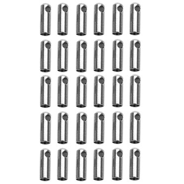 GUOOL Fermoir de Fabrication de Bijoux en Acier Inoxydable 30x Colle pour Cuir Embout de Cordon en Cuir pour 1,5 m
