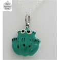 thumbnail image 1 of Designer Jewelry NC143 Sterling Silver Green Frog Pendant &amp; Chain, 1 of 1