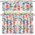 thumbnail image 4 of Pink Flower Kitchen Curtains and Valances Set,3 Piece Small Window Valance Sets Treatment Drapes for Kitchen, Bedroom, Living & Dining Room by Achim Home Decor, 4 of 5