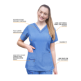 thumbnail image 3 of Adar Pro Heather Scrubs For Women - Elevated V-Neck Scrub Top, 3 of 7