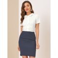 thumbnail image 3 of INSPIRE CHIC Chemise à Col Boutonné pour Femme Peter Pan TG Blanc, 3 of 6