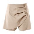 thumbnail image 5 of Timegard Shorts for Women High Waist Ruched Button Comfy Solid Color Casual Shorts Summer Fashion, 5 of 5