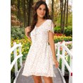 thumbnail image 2 of INSPIRE CHIC Robe en Mousseline à Lacets à Fleurs pour Femme, 2 of 6