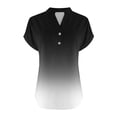 thumbnail image 4 of fatyb Womens Printed V Neck Tops Short Sleeve Button V Neck Tshirts Lightweight Summer Beach Blouses, 4 of 5