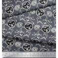 thumbnail image 3 of Soimoi Modal Satin Fabric Leaves & Floral Block Fabric Prints by Yard 42 Inch Wide, 3 of 3