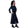 thumbnail image 2 of Moomaya Robe Maxi à Manches Longues, Longue, Boutonnée, Unie, Décontractée, Fendue, 2 of 6