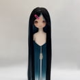 thumbnail image 3 of Dual Color Simulation Soft Doll Long Straight  With Bangs 1/4 Ball Joint, High Temperature Fiber, Fits Head Size 18.5-21cm For Fashionable And Lifelike Dolls, 3 of 8