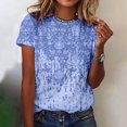 thumbnail image 1 of Meichang Chemises Grande Taille pour Femmes Chic Décontracté Chemise Basique Mode d'Été T-Shirt Imprimé Hauts Décontractés T-Shirt à Manches Courtes Ample Col Ras du Cou Chandail T-Shirts, 1 of 4