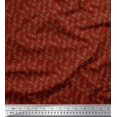thumbnail image 1 of Soimoi Red Rayon Fabric Beech Leaves Fabric Prints By Yard 58 Inch Wide, 1 of 3