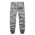 thumbnail image 2 of RXIRUCGD Men's Multi-Pocket Washed Overalls Outdoor Casual Pants Trousers, Gray, Size: S, 2 of 3