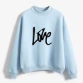 thumbnail image 4 of CEHVOM Femmes Mode Décontractée Imprimé Col Rond Ample Manches Longues Hauts Courts Blouse Chandails Sans Capuche Liquidation, 4 of 5
