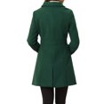 thumbnail image 3 of INSPIRE CHIC Manteau Mi-Long à Simple Boutonnage pour Femme à Col Peter Pan Vert Foncé TP, 3 of 5