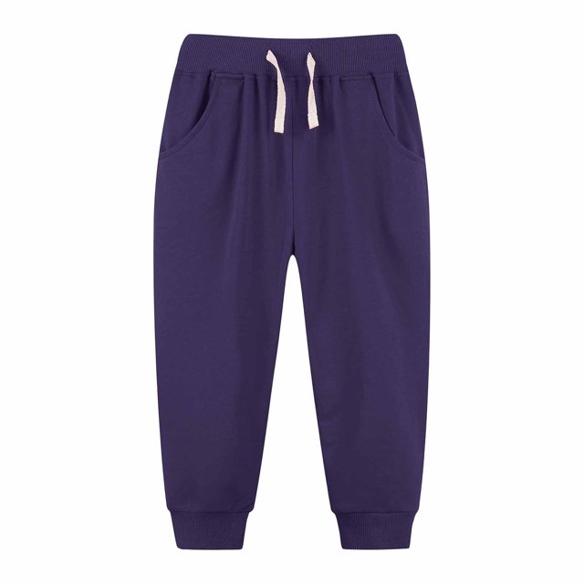 Kids' Solid Color Tracksuit Pants With Bunched Feet Mid Sized Hoodie Pants