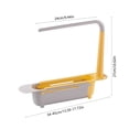 thumbnail image 3 of Retractable Water Filter Rack Basket - Expandable Sink Mounted organizer Multi-Functional Drying Rack & Utensil Holder Sturdy, Yellow, JKODE, 3 of 9