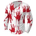 thumbnail image 1 of Pisexur Chandails en Molleton d'Halloween Col Rond Manches Longues Chemise Imprimé Graphique Amusant Chemises d'Halloween Mode Décontractée Chandail à Boutons Grande Taille Chandail en Molleton P-5TG, 1 of 4