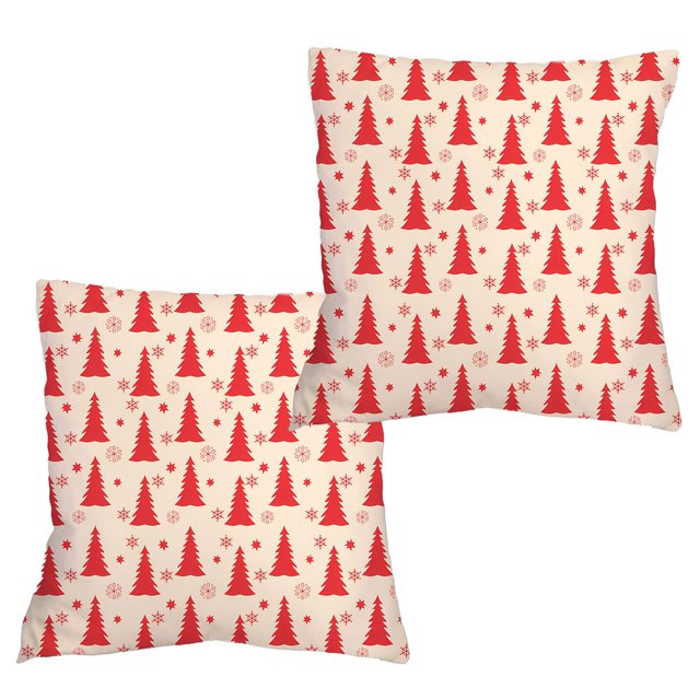 Housses de Coussin de Noël 18X18 Ensemble de 2 Housses de Coussin de Noël 18X18 Pouces Ensemble de 2 Coussins Décoratifs Rouges pour Canapé de Maison