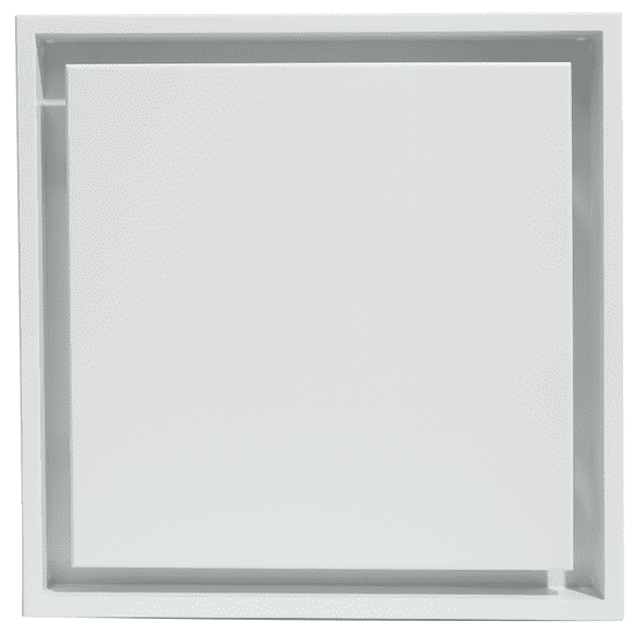 Fittes Framed Exhaust Mount [Lite], Minimalist ABS Plastic Bathroom Ventilation Fan Upgrade Cover for Wall or Ceiling, Easy 15-Min DIY Install, – 14"x14" – Cotton White