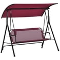 thumbnail image 1 of Outsunny 3-Seat Patio Swing Chair with Adjustable Canopy Wine Red, 1 of 10
