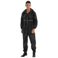 thumbnail image 3 of TiaoBug Combinaison Imperméable à Capuche une Pièce pour Homme, Combinaison de Pluie Réfléchissante, Combinaison à Fermeture Éclair, Noir G, 3 of 7