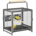 thumbnail image 1 of PawHut Bird Travel Carrier Cage for Parrots Conures with Stand Perch, Black, 1 of 9