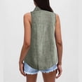 thumbnail image 3 of Besolor Women's Summer Tank Tops Collared Sleeveless Button down Shirts Casual Loose Work Business Blouse, 3 of 6