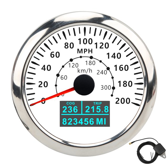 GPS Odometer,85mm GPS Speedometer 0‑200MPH GPS Speedometer Speedometer Exceptional Craftsmanship