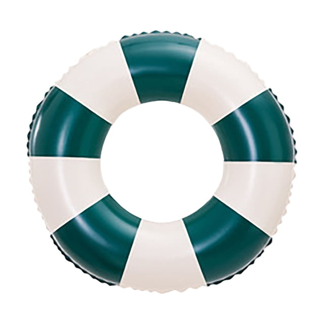 Noehoiugi Inner Tubes For Pool - Durable Floats For Kids, Handprinted Classic Striped Design Beach Float, Soft Comfort Seaming, Packable Floats For Travel, Dark Green, 7.69 Inch