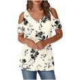 thumbnail image 2 of Soki Women's Off Shoulder Tee Clearance Blouses Short Sleeved V-Neck Fashionable Tops, 2 of 6