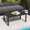 thumbnail image 2 of Outsunny Outdoor Coffee Table, Rectangle Side Table with Steel Frame, Black, 2 of 10