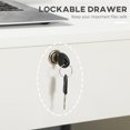 thumbnail image 4 of Vinsetto Bureau d'Ordinateur avec Tiroir Verrouillable et Compartiment Ouvert, Blanc, 4 of 10