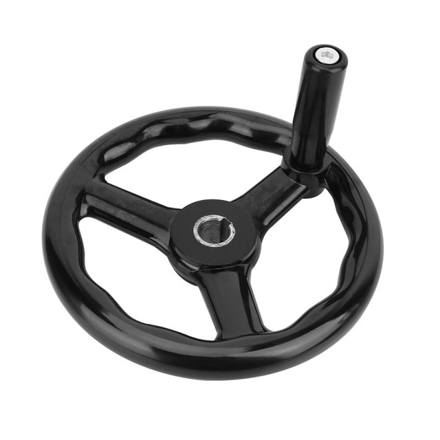 Volant de Tour, Accessoire de Tour 200x18mm Noir Poudre Noir Poignée Roue, pour Machine-Outil