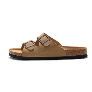 Unisex Sandals Cork Footbed Casual Slides with 2 Adjustable Buckle Straps for Men Women