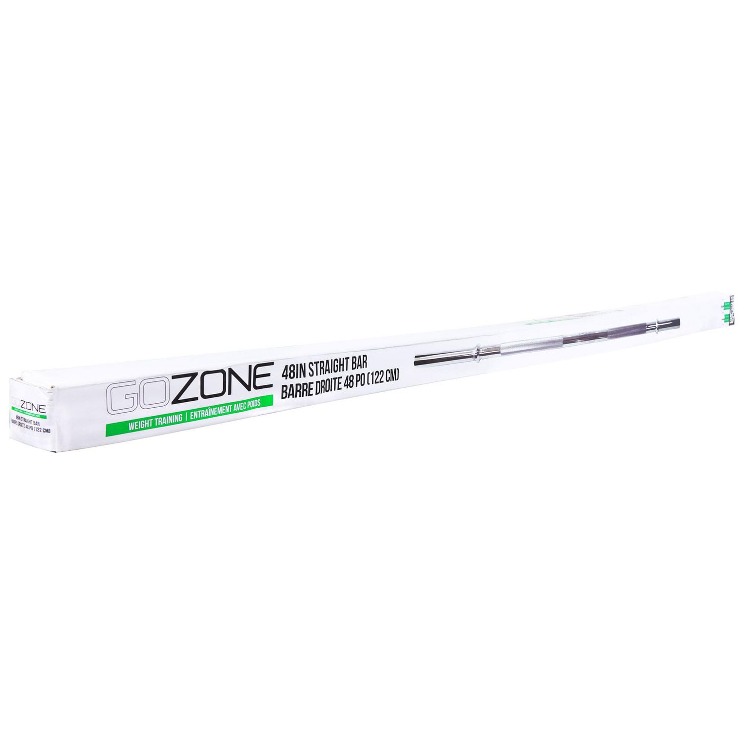 Barre de musculation droite 48 po GoZone – Argent