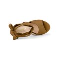 thumbnail image 4 of BLISSFUL STEP Chaussures pour Femmes Espadrilles à Lacets Sandales Compensées à Plateforme Brun 10, 4 of 8