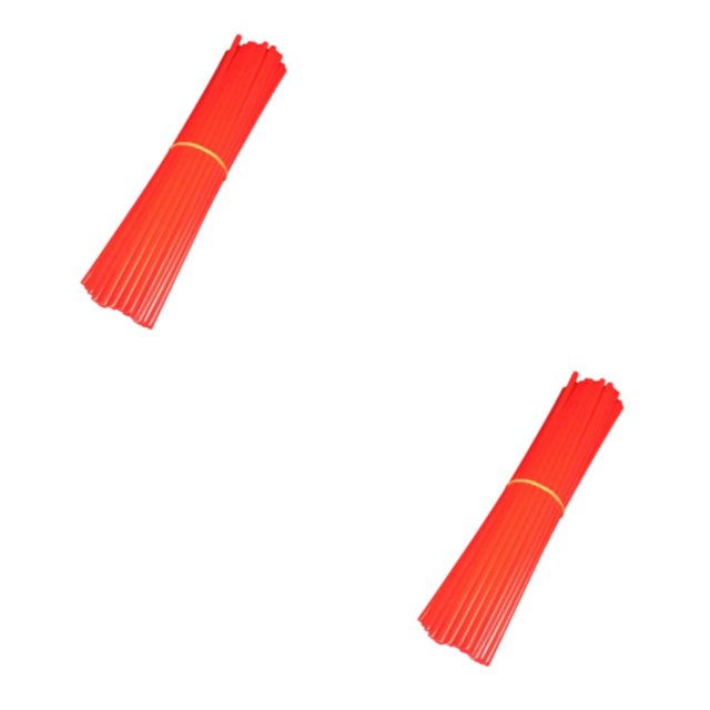 relayinert Enhanced Durability With Premium Plastic Motorcycle Spoke Covers Universal red 2Set
