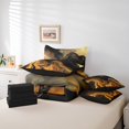 thumbnail image 4 of YST 7-Piece Black and Gold Marble Comforter Set, Queen Size, Abstract Stone Pattern, Bed in a Bag, 4 of 4